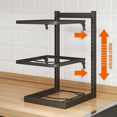 锅架专放锅具收纳厨房不锈钢架子置物架下水槽多层家用柜子内分层
