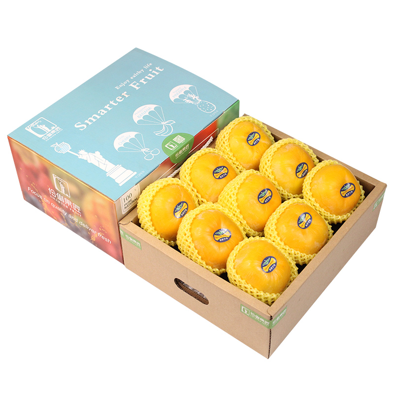 顺丰包邮5斤礼盒装云南巧克力脆柿礼盒装新鲜水果无核大柿子当季