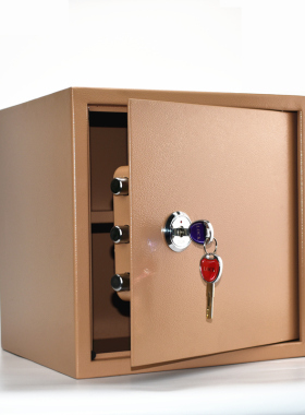 全钢家用小型机械保险柜老式老人保险箱入墙衣柜隐形防盗253545