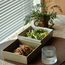 景德镇粗陶复古6英寸正方子角钵饭碗家用差点沙拉炒菜餐盘 川泽烧