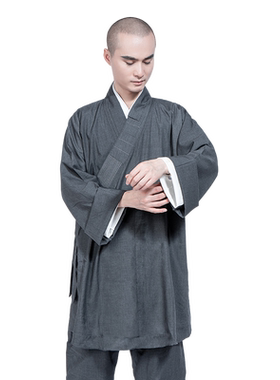 缎梵夏季僧服装罗汉褂男女夏季薄款套装和尚衣僧衣短褂天丝棉灰色