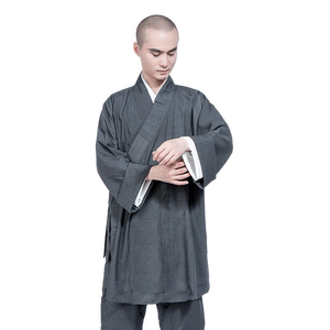 缎梵夏季僧服装罗汉褂男女夏季薄款套装和尚衣僧衣短褂天丝棉灰色