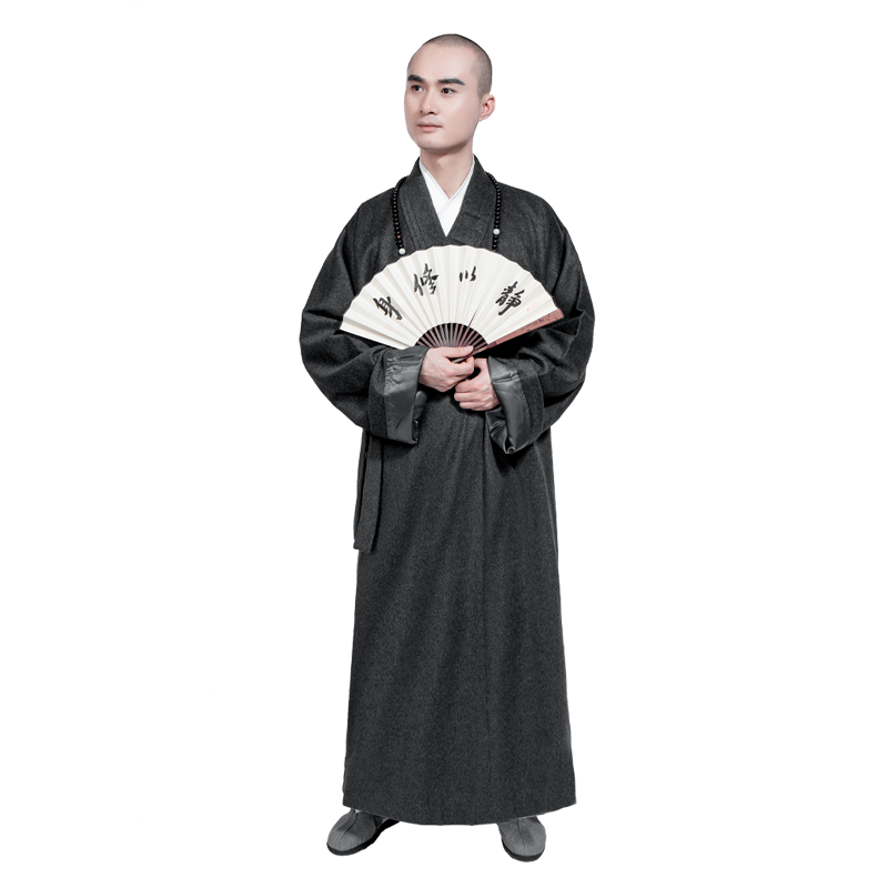缎梵僧服秋冬季棉羊绒长褂僧衣和尚衣服僧袍出家人长袍大褂男女款