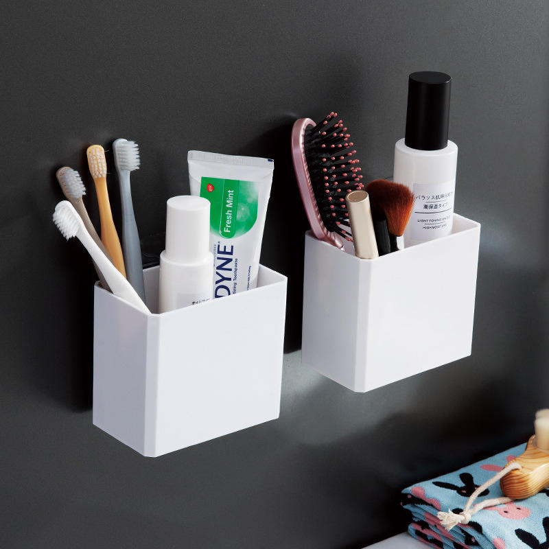 卫生间置物架免打孔浴室梳子收纳架壁挂式牙刷牙具牙膏筒收纳盒