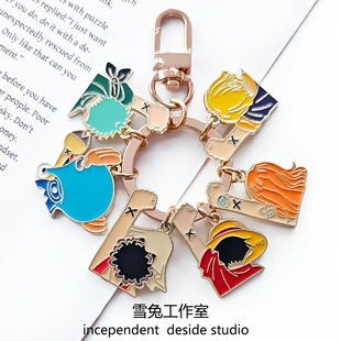 日系卡通海贼王路飞索隆钥匙扣挂件山治阳光号包包挂件送男友礼物