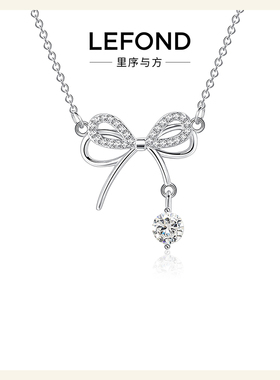 新款银镶钻蝴蝶结女锁骨链