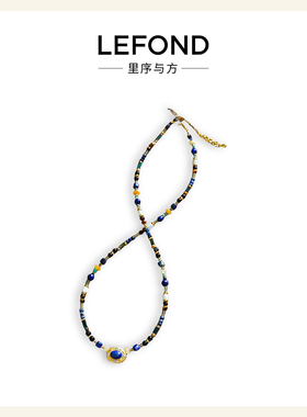 简约波西米亚青金石串珠锁骨链