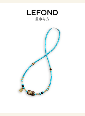 复古轻奢微镶锆石松石锁骨链