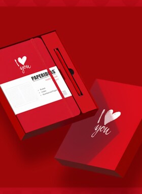 A5笔记本礼盒装七夕限定情人节送礼礼物记事本笔礼盒套装节日纪念礼品记事本定制logo