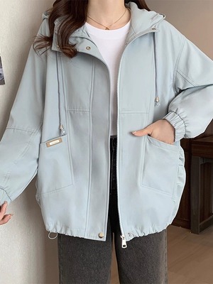 冲锋衣短外套女秋季2025新款大码超火减龄微胖巨好看宽松漂亮上衣