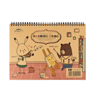 A3/B4大儿童图画本画画本绘图本幼儿园小学生手绘专用涂鸦涂色本a4可爱卡通线圈素描本速写本空白加厚纸大号