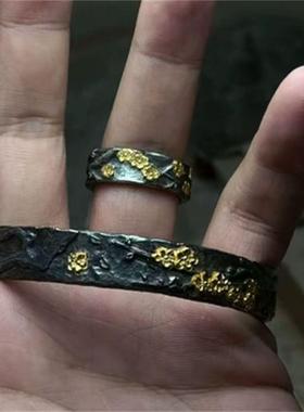 高品质新款傲骨梅花天成一年一见复古手镯戒指男款霸气指环手镯