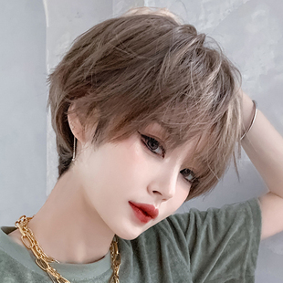 假发女短发中性帅气新品锡纸烫仿真人发丝波波头假发套蓬松全头套