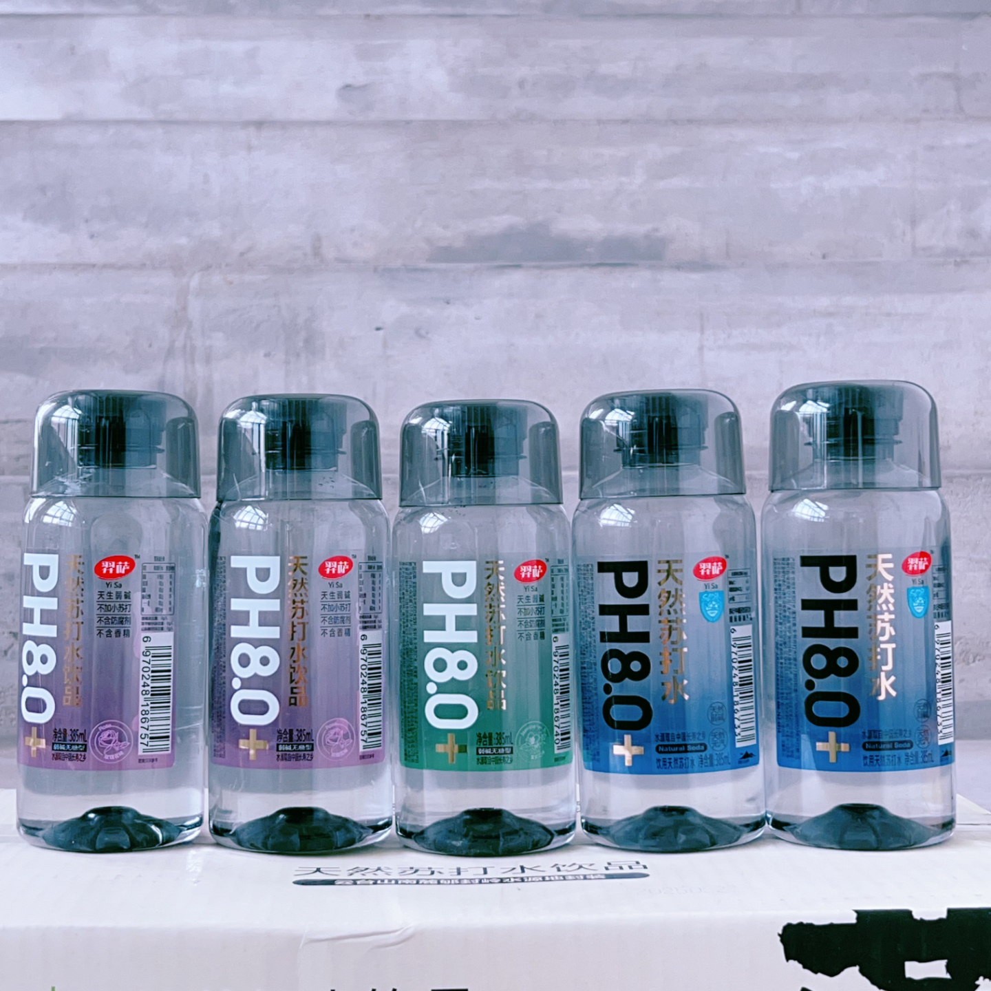 天然苏打水弱碱性饮用水385ml*12瓶PH8.0+玫瑰花茉莉花味饮料