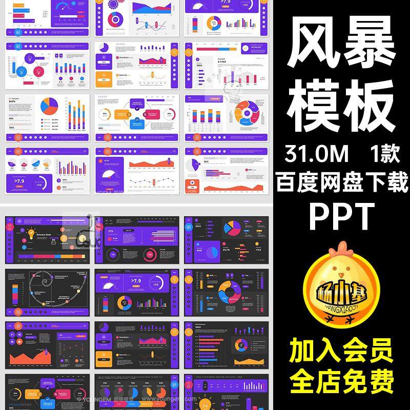 1款商业模板种数据ppt页图表挑战PPT规划头脑文稿配色演示目标