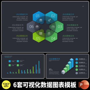 ppt模板图表流程图逻辑递进关系数据统计分析商树状可视化甘特图