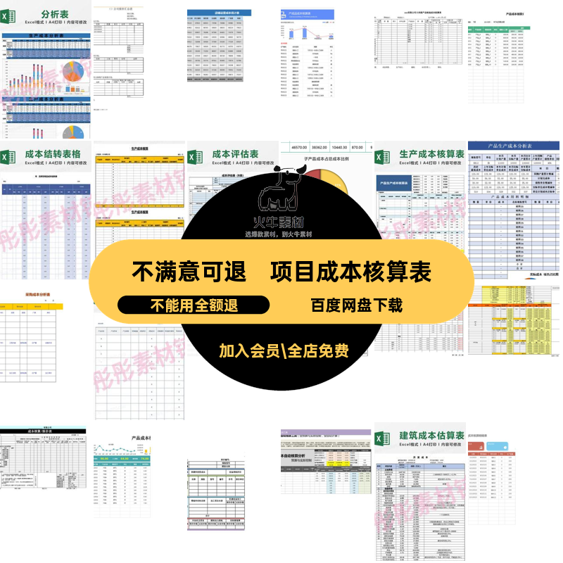 产品分析表格成本核算利润明细管理系统预测统计生产成本excel