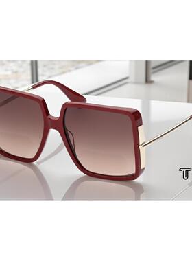 MaxMara MM0003 66F闪亮红色渐变棕色58女士太阳眼镜