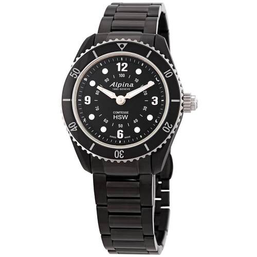 Alpina 281BS3V6B Comtesse Horological黑色表盘36 mm女士手表
