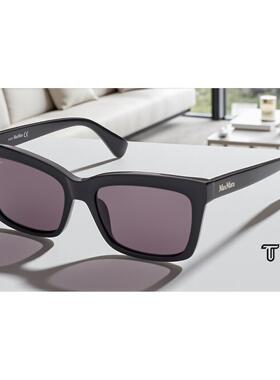 MaxMara MM0010 01A闪亮黑色灰55女士太阳眼镜