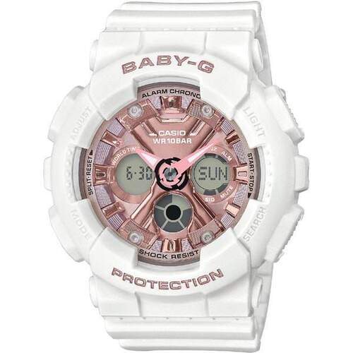 Baby G数字的白色Casio卡西欧Casio BA1307A1JF女手表