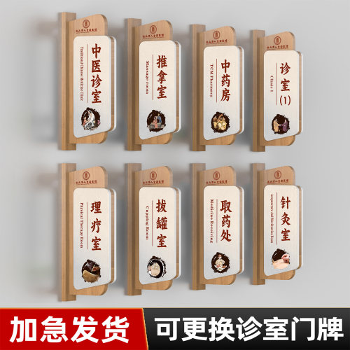 中医馆诊室可更换门牌标识牌定制