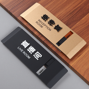 高档高级亚克力办公室门牌定制公司企业部门会议室工作室接待室直播间科室牌定做可切换状态空闲使用中标识牌