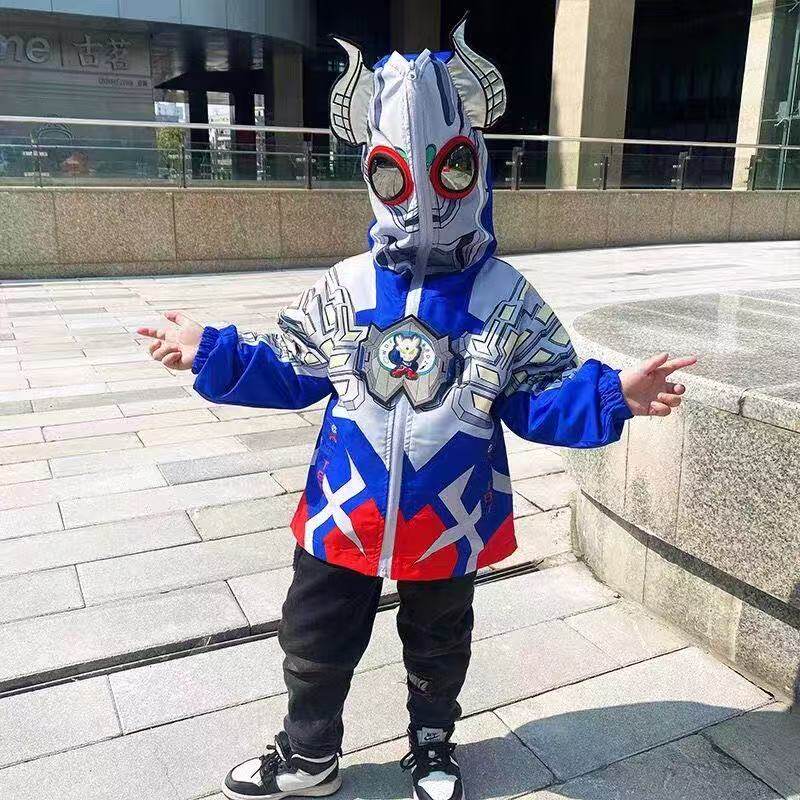 赛罗奥特曼男童外套2026新款儿童冲锋衣男宝衣服薄款春秋款上衣潮