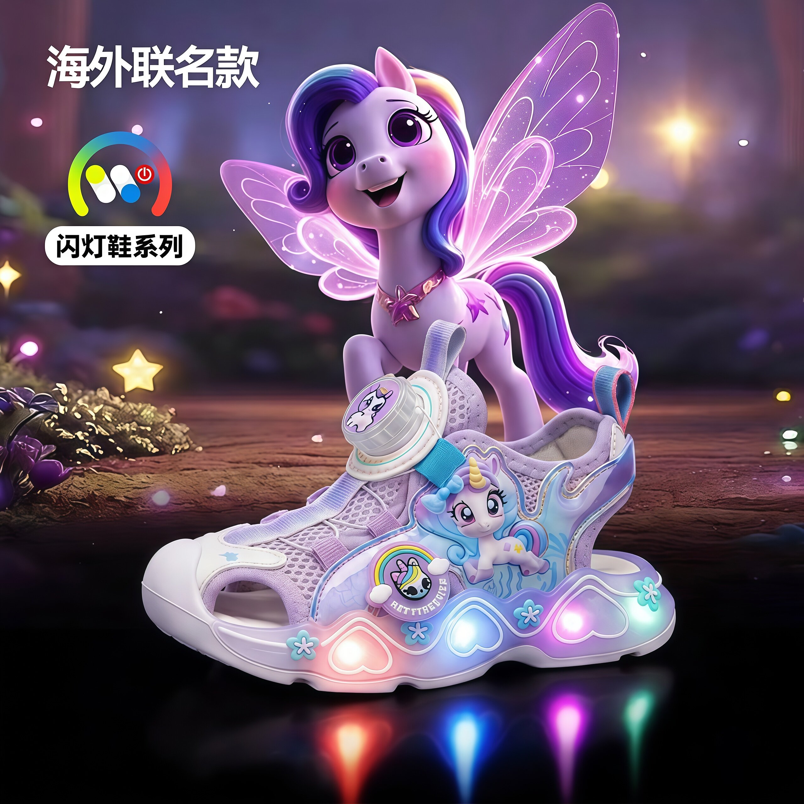 正品联名小马宝莉女童包头凉鞋