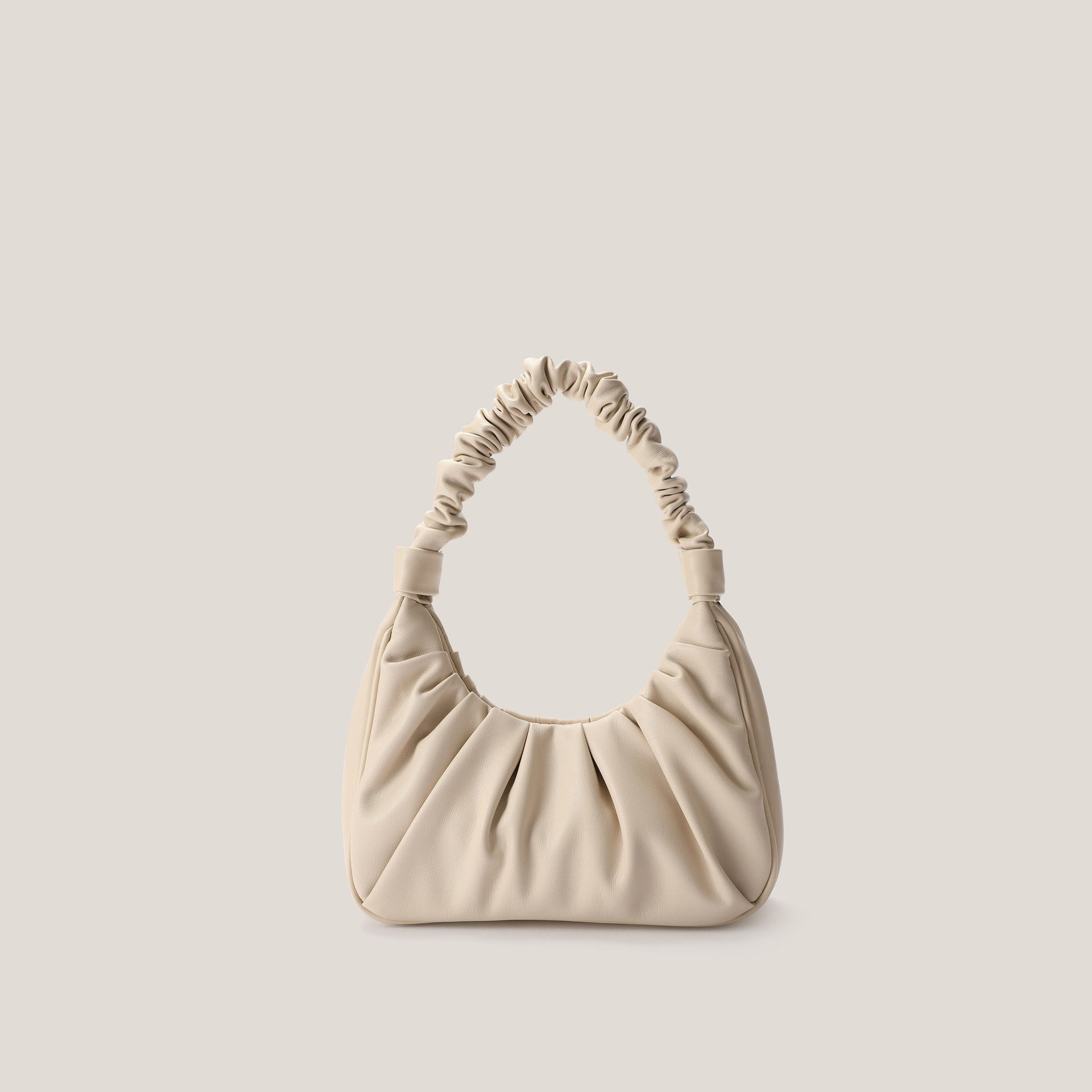 hg腋下包女夏高级感包2022新款白色腋下包软皮云朵褶皱包法棍包