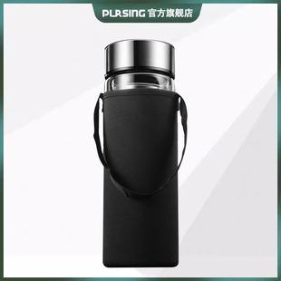 普升玻璃杯耐热玻璃茶水杯男女便携随行杯大容量夏天杯子1L大杯子