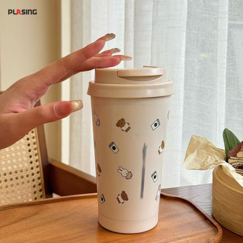 pursing 米菲联名咖啡杯304不锈钢保温保冷杯卡通车载水杯办公室