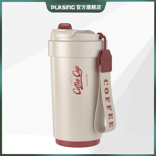 PURSING316不锈钢保温杯大容量咖啡杯智能显温杯便携随行杯陶瓷杯
