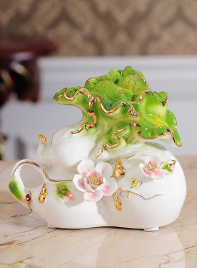 创意装饰客厅玄关白菜摆件好寓意轻奢家居摆设工艺品乔迁开业礼物