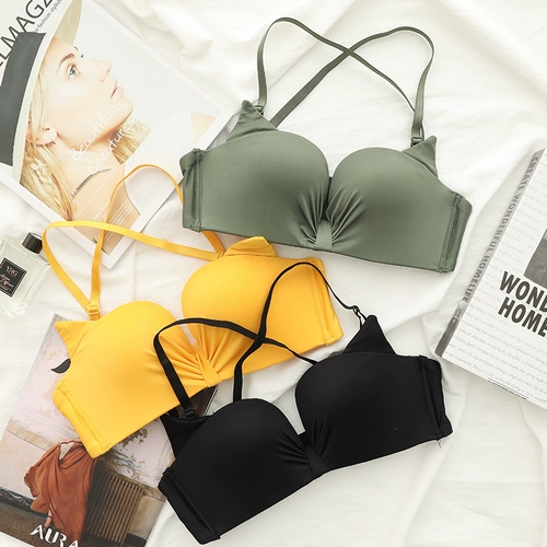 Милый бюстгальтер пуш-ап, нижнее белье, сексуальный бюстгальтер без косточек, бюстгалтер, комплект, популярно в интернете, красивая спина