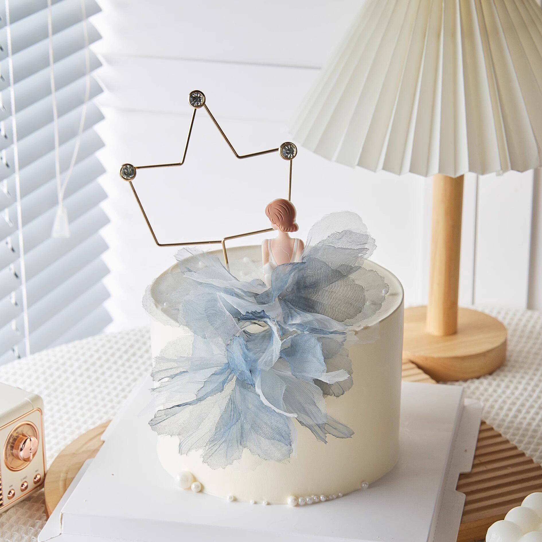 母亲节快乐蛋糕装饰品摆件软胶美女背影插件唯美裙摆纱花插件插牌