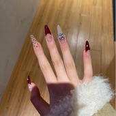 秋冬显白红色法式 波点过年穿戴甲轻奢高级感气质手工美甲可拆卸