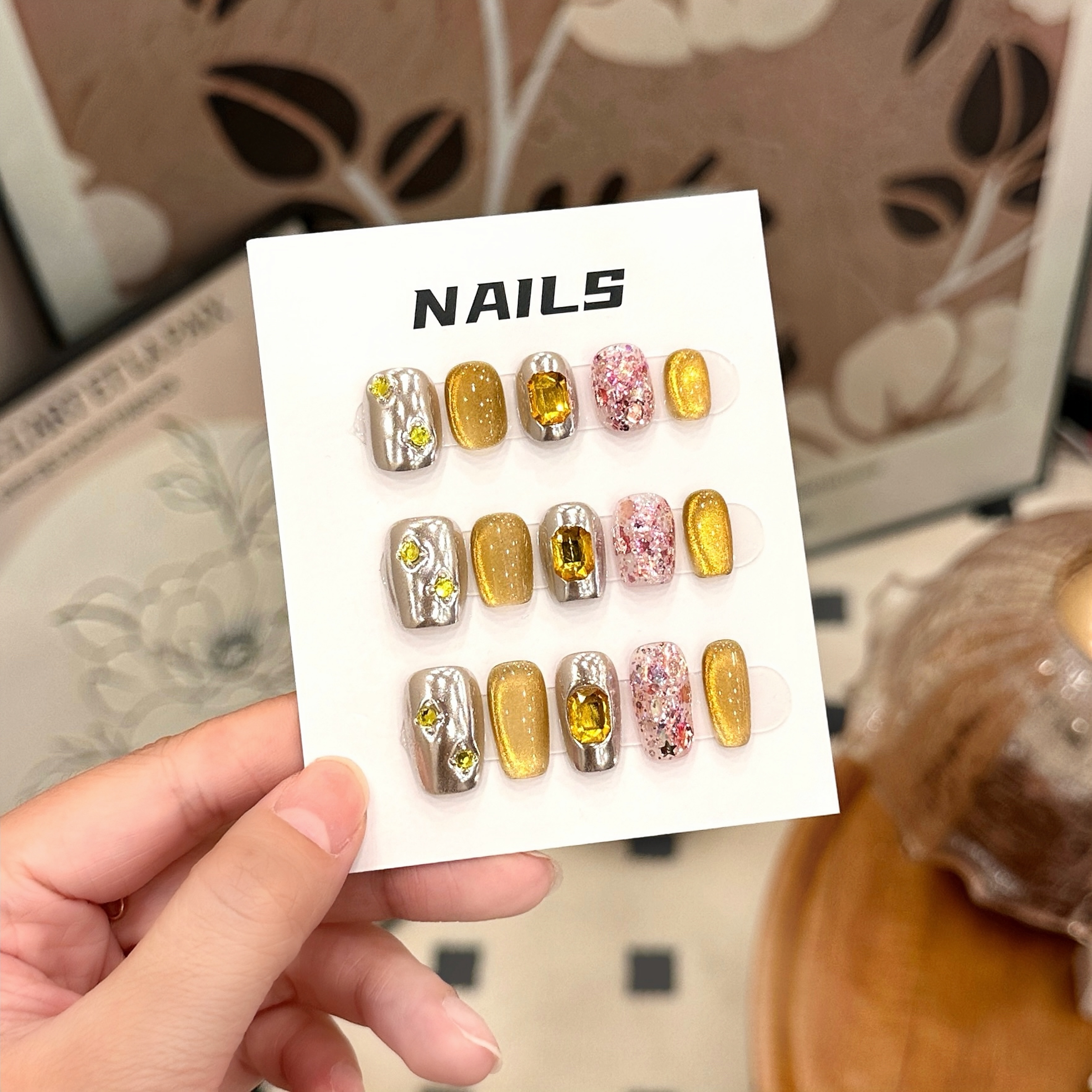 菠萝-Naier奈儿轻奢高定纯手工美甲穿戴甲10片装