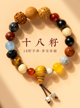 十八籽菩提手串十八子手串手持18籽多宝佛珠学生盘玩手链女护身符
