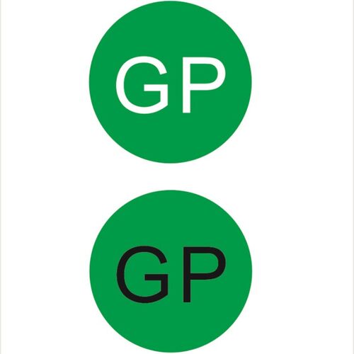 GP标签圆形椭圆GP12标签欧盟指令绿色环保GPGP12贴纸现货标签定制