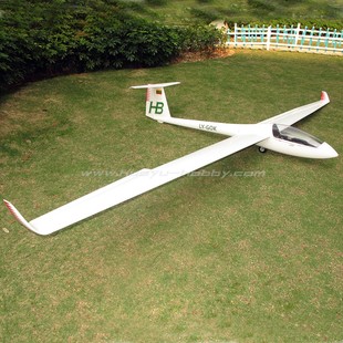 玻璃钢机身 轻木蒙皮机翼 电收放起落架 电动滑翔机 LS8 4米翼展