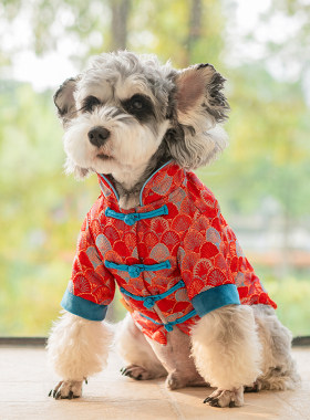 新年喜庆狗狗猫咪衣服秋冬中国风