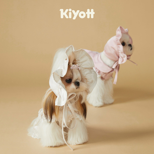 KIYOTT 宠物马尔济斯约克夏 法式 醋酸蕾丝小睡裙公主风春夏薄款