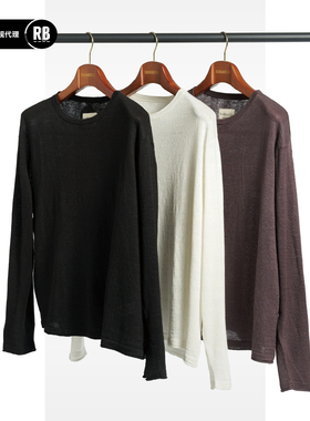 NOSALIGIA 春夏新品汉麻针织斜摆长袖男RADIANCE-Blue