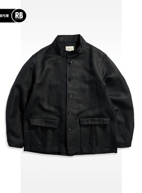 NOSALIGIA 春夏新品汉麻混纺酒瓶口袋工装夹克男RADIANCE-Blue