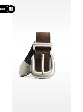 SOFT CONTAINER 深棕色翻毛皮西部腰带男RADIANCE-Blue