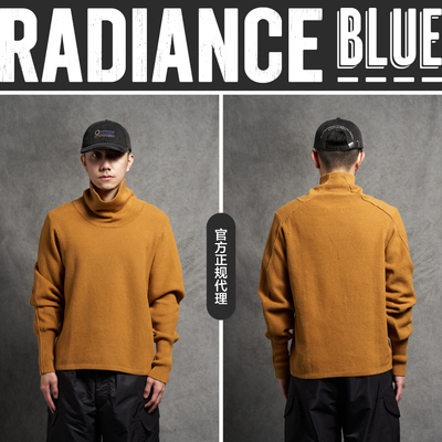 MotivMfg棉麻混纺可翻高领针织衫