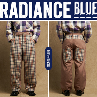 INSULAiRE 岛民秋冬新品格子拼接长裤男RADIANCE-Blue