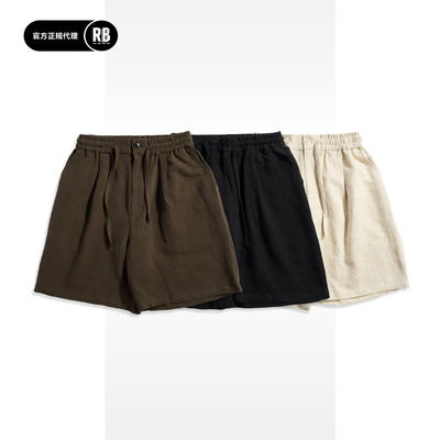 NOSALIGIA亚麻棉混纺打褶短裤