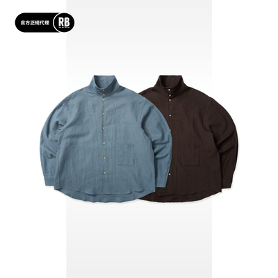 NOSALIGIA 新品宽松立领衬衫男RADIANCE-Blue